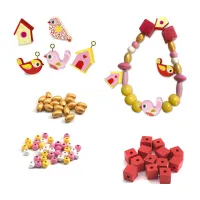 Набір для творчості Djeco з дерев'яними намистинами Пташки (DJ09809) - 1