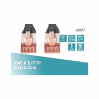 Патч-корд 0.25м, CAT 6 S-FTP, AWG 27/7, LSZH, Black Digitus (DK-1644-0025/BL) - Image 2