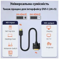 Кабель мультимедійний HDMI M to DVI M 1.8m 24+1pin Dynamode (DM-CL-HDMI-DVI-1.8M) - 4