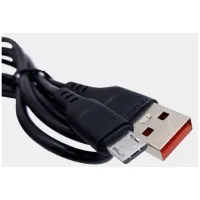 Дата кабель USB 2.0 AM to Micro 5P 1.0m 2.4A silicone black Denmen (DM-D01V-BK) - 3