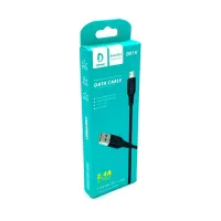 Дата кабель USB 2.0 AM to Micro 5P 1.0m 2.4A silicone black Denmen (DM-D01V-BK) - 5