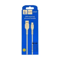 Дата кабель USB 2.0 AM to USB-C 1.0m 2.4A silicone white Denmen (DM-D42T-WH) - 4