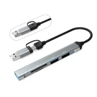 Концентратор Dynamode 5-in-1 USB Type-C/Type-A to 1хUSB3.0, 2xUSB 2.0, card-reader SD/MicroSD (DM-UH-514) - 1