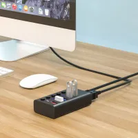 Концентратор Dynamode 5 ports USB3.0 to 4*USB3.0+2.4А Power Adapter 2.5A/12V (DM-UH-P405-G) - 5