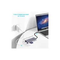 Концентратор Dynamode USB3.1 Type-C to HDMI, 3хUSB3.0, RJ45, USB Type-C Female, SD (Dock-USB-TypeC-HDMI-USB3.0-RJ45) - Зображення 3