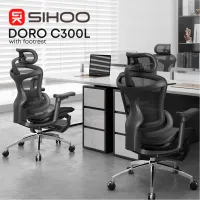 Офісне крісло Sihoo з підставкою для ніг DORO C300L Mesh Black with footrest (DORO-C300L-A3-101-JT) - Зображення 7