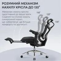 Офісне крісло Sihoo з підставкою для ніг DORO C300L Mesh Black with footrest (DORO-C300L-A3-101-JT) - Зображення 8