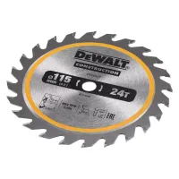 Диск пильний DeWALT універсальний, 115 х 9.5 мм, 24z, TCT, 5000 об/хв (DT20420) - 2
