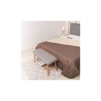 Покривало Viluta стьобане двустороннє Дует Шоколадно-ванільний 210х240 (duet_shokvanil_210x240) - 2