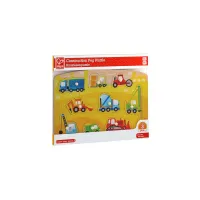 Розвиваюча іграшка Hape дерев'яна рамка-вкладиш Будівельний транспорт (E1407) - 2