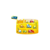 Розвиваюча іграшка Hape дерев'яна рамка-вкладиш Будівельний транспорт (E1407) - 1