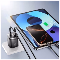 Зарядний пристрій 1xUSB-C + 1xUSB 33W GaN black Essager (ECT33W-GMB01-Z) - Image 5