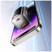 Зарядний пристрій 1xUSB-C + 1xUSB 33W GaN black Essager (ECT33W-GMB01-Z) - Image 6