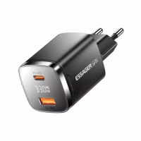 Зарядний пристрій 1xUSB-C + 1xUSB 33W GaN black Essager (ECT33W-GMB01-Z) - Image 1