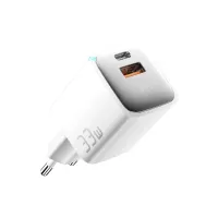 Зарядное устройство Essager 1xUSB + 1xUSB-C 33W GaN white (ECTAC-JXB02-Z) - Изображение 1