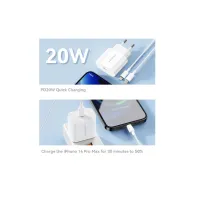 Зарядний пристрій Essager USB-C PD20W + cable USB-C to Lightning white (EFJB02-XBL02-T) - Зображення 2