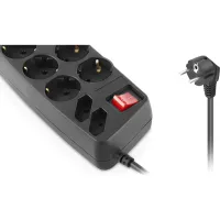 Мережевий фільтр живлення REAL-EL REAL-EL RS-10 Protect, 3m, black (EL122300039) - 3