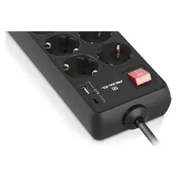 Мережевий фільтр живлення REAL-EL RS-PROTECT 805 3m, black (EL122300043) - 3