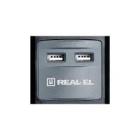 Мережевий подовжувач REAL-EL RS-3 USB CHARGE 1.8m, black (EL122500001) - 2