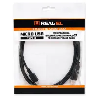 Дата кабель USB 2.0 AM to Micro 5P 2.0m Pro black REAL-EL (EL123500025) - 3