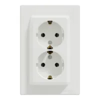 Розетка Schneider Electric ASFORA із заземленням подвійна біла 16А (EPH9900121) - 1