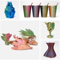 Пластик для 3D-принтера eSUN ePLA-Silk Mystic (triple color), 1,75мм, 1кг, gold-red-green (ePLA-SilkMystic-P175GRG1) - Изображение 5