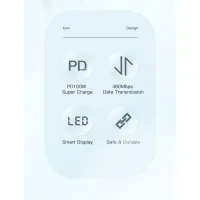 Дата кабель USB-C to USB-C 2.0m 100W Digital Display blue Essager (ES-XCTT1-YDA03) - 4