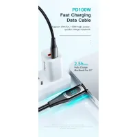 Дата кабель USB-C to USB-C 2.0m 100W Digital Display blue Essager (ES-XCTT1-YDA03) - 5