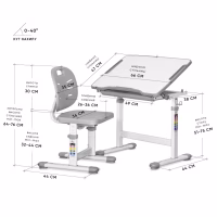 Парта со стулом Evo-kids Ergo Grey (Evo-05 Ergo G) - Image 3