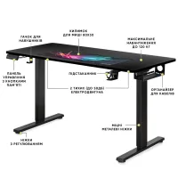 Комп'ютерний стіл Mealux PowerDesk Duo Black (EVO-242 Duo B/B) - 4