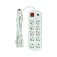 Мережевий фільтр живлення PowerPlant 5м, 10 розеток, USB, євро, 100% мідь (YS-N6065/5) (EX610556) - 2