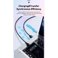 Дата кабель USB 2.0 AM to USB-C 2.0m 100W black Essager (EXC7A-WLA01-P) - 6