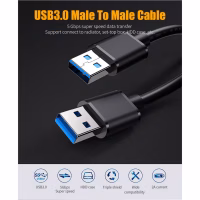 Дата кабель USB 3.0 AM/AM 2.0m 5Gbps black Essager (EXCAA-YTD01) - Image 2