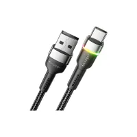 Дата кабель USB 2.0 AM to USB-C 1.0m 3A LED black Essager (EXCT-XCD01) - 2