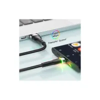 Дата кабель USB 2.0 AM to USB-C 1.0m 3A LED black Essager (EXCT-XCD01) - 6