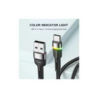 Дата кабель USB 2.0 AM to USB-C 0.5m 3A LED black Essager (EXCT-XCDB01) - 3