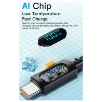 Дата кабель USB 2.0 AM to USB-C 1.0m 7A LED black Essager (EXCT-XY01-P) - 3