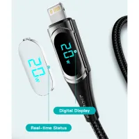 Дата кабель USB-C to Lightning 2.0m 20W Digital Display blue Essager (EXCTL-YDA03) - Зображення 10