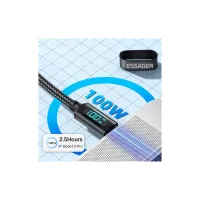 Дата кабель USB-C to USB-C 1.0m 100W LED black Essager (EXCTT1-XY01-P) - 4