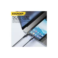 Дата кабель USB-C to USB-C 1.0m 240W Essager (EXCTT3-CG0G-P) - 5