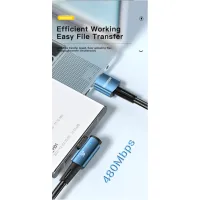 Дата кабель USB 2.0 AM to USB-C 1.0m 100W blue Essager (EXCWT7A-CG03-P) - 6