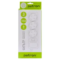 Мережевий фільтр живлення Patron EXT-PN-SP-1033, 3m Black (EXT-PN-SP-1033) - 3