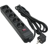 Мережевий фільтр живлення Patron 3.0 m3*1mm2 (SP-1053) 5 розеток BLACK (EXT-PN-SP-1053) - 1