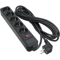 Мережевий фільтр живлення Patron 5.0 m3*1mm2 (SP-1055) 5 розеток BLACK (EXT-PN-SP-1055) - 1
