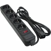 Мережевий фільтр живлення Patron 2 m3*1mm2 (SP-1055U) 5 розеток BLACK (EXT-PN-SP-1055U) - 1