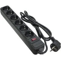 Мережевий фільтр живлення Patron 1.8 m3*1mm2 (SP-1062) 6 розеток BLACK (EXT-PN-SP-1062) - 1