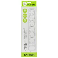 Мережевий фільтр живлення Patron 3m (SP-1063W), 6 розеток White (EXT-PN-SP-1063W) - 2