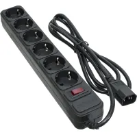 Мережевий фільтр живлення Patron 2 m3*1mm2 (SP-1065U) 6 розеток BLACK (EXT-PN-SP-1065U) - 1