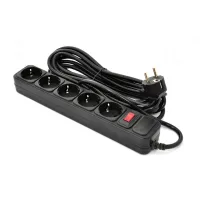 Мережевий фільтр живлення Patron 5.0 m, 3*1.5mm2 (SP-1655) 5 розеток BLACK (EXT-PN-SP-1655) - 1