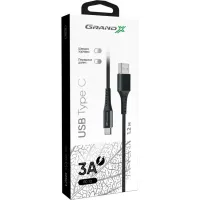 Дата кабель USB 2.0 AM to USB-C 1.2m Black Grand-X (FC-12B) - 4